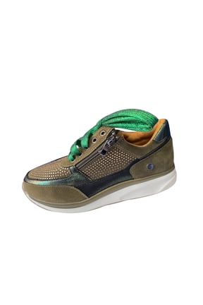 2025 Clearance! Womens Clearance asdoklhq Sneakers for Women Fashion Women Casual Pumps Thick Bottom Hot Drilling Zipper Lacing Sports Shoes Green 42