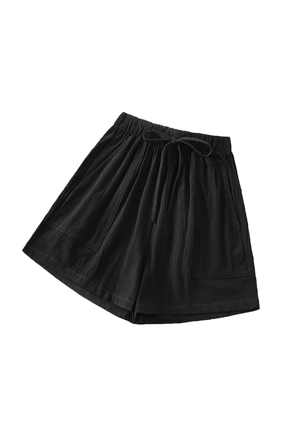 2025 Clearance! Womens Clothes Clearance asdoklhq Plus Size Pants for Women,cotton linen shorts loose high waist casual wide legged Pants hot Pants