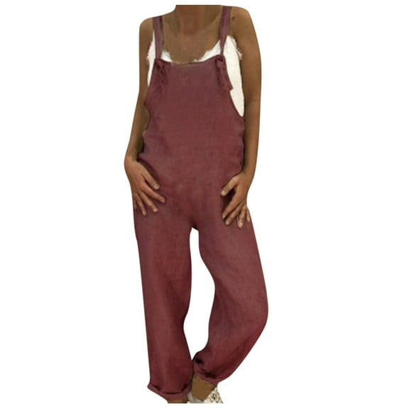2026 ! Womens Clothes asdoklhq Womens Jumpsuits and Rompers,Plus Size Overalls Casual Loose Dungarees Romper Baggy Playsuit Jumpsuit