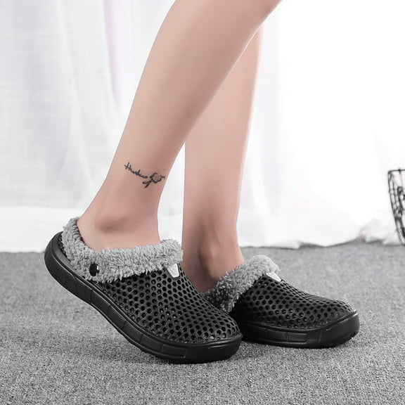 2026 ! Womens Clothes asdoklhq Womens Slide Slippers,Couple Women Winter Home Slippers Keep Warm Non-slip Indoors Bedroom Floor Shoes