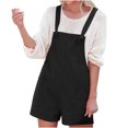 thumbnail image 1 of 2026 ! asdoklhq 2026 Summer Fall Shorts for Women $5, Womens Plus size Women's Cotton and Linen Double Pocket Bib Jumpsuit Loose Suspender Solid Color Jumpsuit, 1 of 9