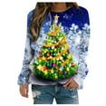 thumbnail image 1 of 2025 Clearance! asdoklhq Christmas Clearance Clothing Under $5.00,Women's Christmas Sweatshirt Casual Loose Pullover Top, 1 of 3