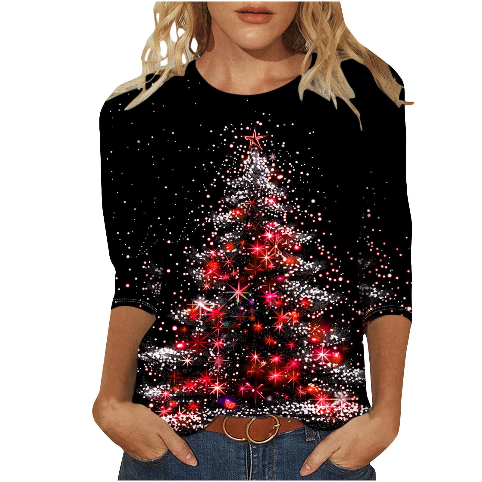 2025 Clearance! asdoklhq Clearance Plus Size Christmas Clothing, Women