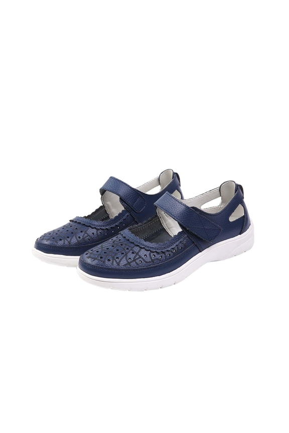 2025 Clearance! asdoklhq Flat Shoes for Women Summer Ladies Sandals Hollow Hole Women's Breathable Nurse Casual Shoes Blue 36