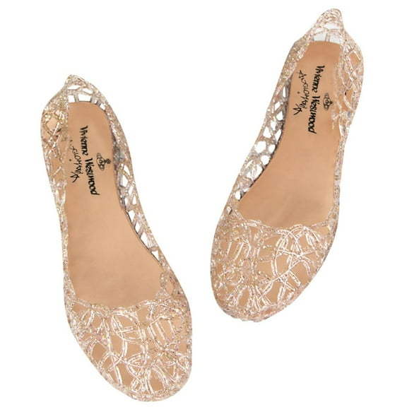 2025 Clearance! asdoklhq Flat Shoes for Women Women's Summer Beach Jelly Sandals Slip On Flats Hollow Casual Breathable Pumps Gold 39