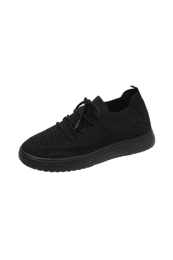2025 Clearance! asdoklhq Ladies Shoes Clearance Under $10,Women Lace Up Sneakers Color Solid Color Shoes Plus Size Fashion Sports Casual Shoes