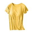 thumbnail image 1 of asdoklhq Maternity Clothes for Women,Maternity Round-Neck Solid Color Short Sleeve Breast Feeding Pregnant Nursing Blouse Tops T-Shirt, 1 of 3