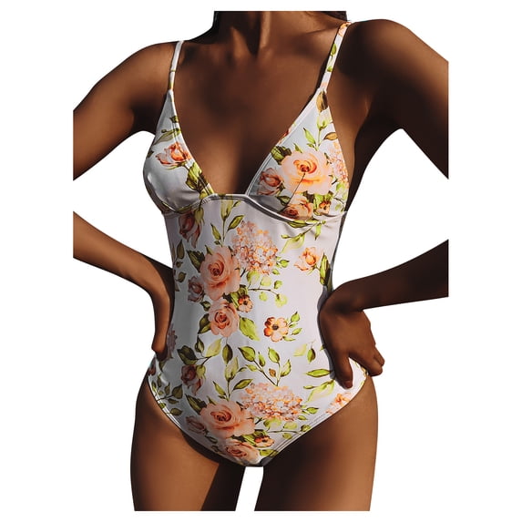 2025 Clearance! asdoklhq Plus Size Swimsuits for Women,Women Solid Lace Bikini Set Push Up Swimsuit Beachwear Padded Swimwear
