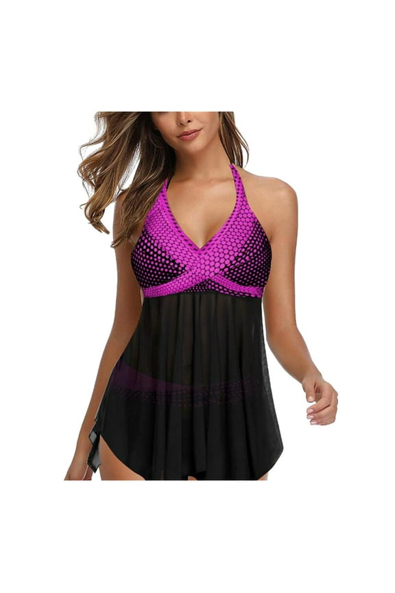 2025 Clearance! asdoklhq Swimsuits for Women Plus Size,Plus Size Print Tankini Swimjupmsuit Swimsuit Beachwear Padded Swimwear