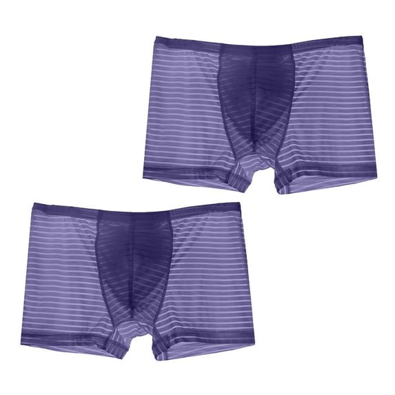 2025 Clearance! asdoklhq Underwear for Men,2PC Men's Ice Silk Solid Color Underwear Boxer Shorts Thin Breathable Underwear