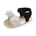 thumbnail image 1 of 2025 Clearance under $5 asdoklhq Baby Shoes,Baby Girls Striped Bow Sandals Soft Non-Slip Rubber Sole Flat Walking Shoes, 1 of 9