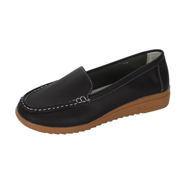 2025 Clearance under $5 asdoklhq Flat Shoes for Women Clearance Under $10,Women's Solid Casual Vacation Flat Beach Sandals Wedge Shoes