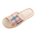 thumbnail image 1 of 2025 Clearance under $5 asdoklhq Slip On Shoes for Women,Women's Casual Couples Gingham Home Slippers Indoor Floor Flat Shoes, 1 of 8