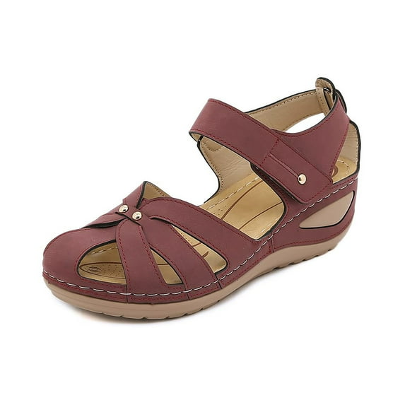 2025 Clearance under $5 asdoklhq Summer Sandals for Women,Women's Ladies Girls Comfortable Ankle Hollow Round Toe Sandals Soft Sole Shoes