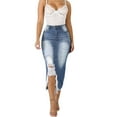 thumbnail image 1 of 2025 Clearance under $5 asdoklhq Womens Plus Clearance Women Fashion High Waist Ripped Destroyed Bodycon Street Style Denim Skirt, 1 of 5