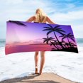 thumbnail image 1 of 2025 Coastal Sunset Beach Towel 30x60in - Oversized Quick-Dry Sandproof Towel for Pool & Travel | Lightweight Microfiber Gym Essentials with Tropical Print, 1 of 4