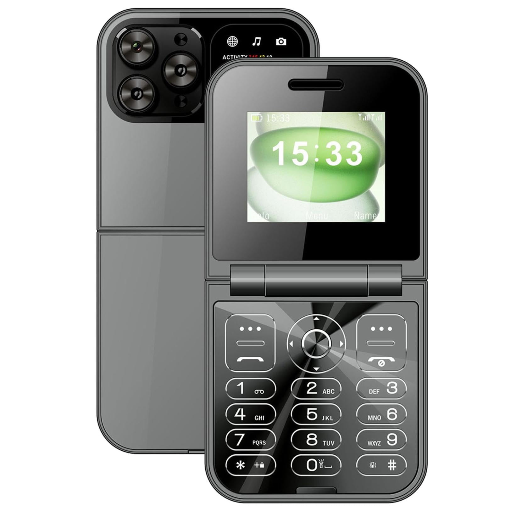2025 Compact Dual SIM Flip Phone for Seniors, 2G Unlocked with Large Buttons & Loud Audio, Mini Flip Mobile Phone 2 SIM Card Small Display Foldable Cell Phone Unlocked Flip Phone