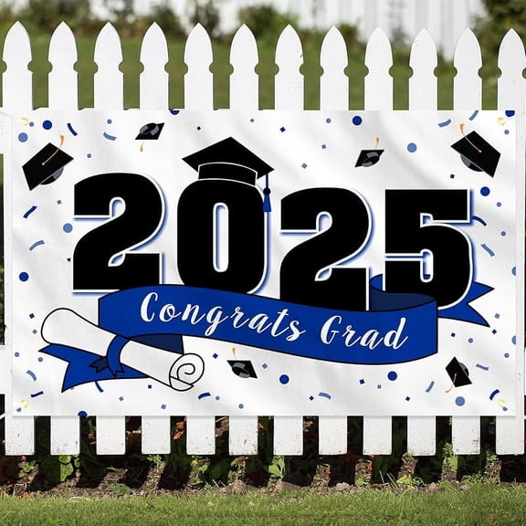 2025 Congrats Grad Graduation Party Decorations Class of 2025 Large Hanging Photoprop Backdrop Banner 2025 Gard Sign Decorations 5.9x3.6Ft