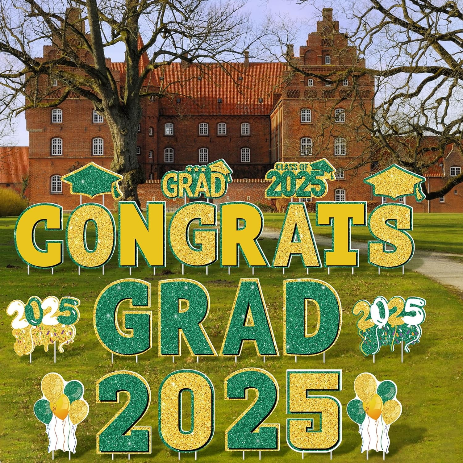 2025 Congrats Grad Yard Signs Graduation Waterproof Decorations ...