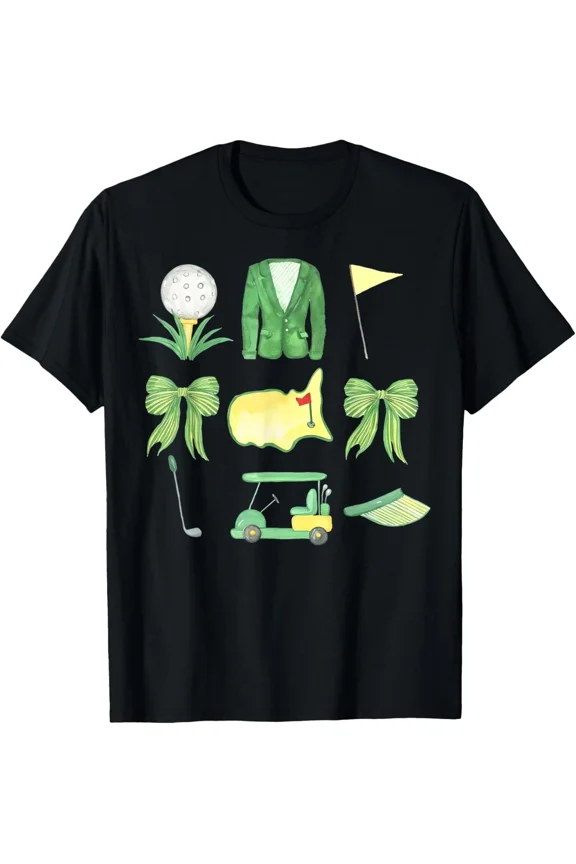 2025/Coquette Bow Masters Golf Tournament Graphic Green Unisex T-Shirt