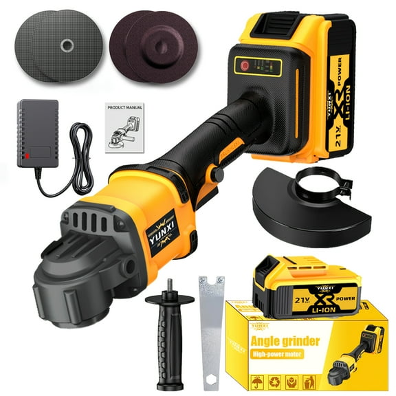 2025 Cordless Angle Grinder & Polisher with 2 Batteries, Fast Charger & Full Accessory Set