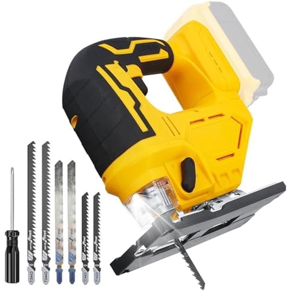 2025 Cordless Jig Saw with LED Light, 0-45 Bevel Cut, 6 Blades, 3 Orbital Settings, Lock-Off Button 20V BatteryAction for Straight/Curved/Circular Cutting Cordless Jig Saw$$Tools & Hardware Other
