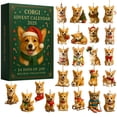 thumbnail image 1 of 2025 Corgi Advent Calendar - 24 Acrylic Corgi Pendants for Christmas Countdown, Versatile Decor for Car Rearview Mirrors, Walls, Windows & Christmas Trees, Cute Corgi-Themed Gift, 24pcs, B, 1 of 3