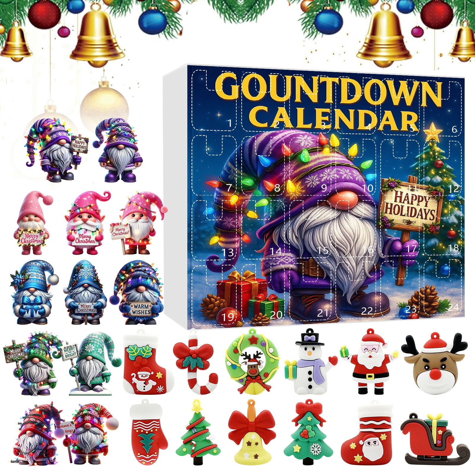 2025 Countdown Advent Calendar with 24 Piece Surprise Keychain - 2D/3D ...