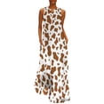 thumbnail image 1 of 2025 Cow Print Dress Animal Hide Elegant Maxi Dress V Neck Printed Casual Long Dresses Streetwear Oversized Vestido, 1 of 6