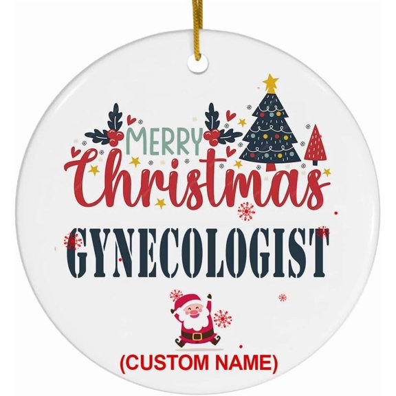 2025 Coworkers Christmas Tree Decorations for Office Ceramic Ornament Gift Ideal for Women Coworker,Friends,Teachers,Work Bestie, Gynecologist Ornament Y92OdH (Gynecologist)