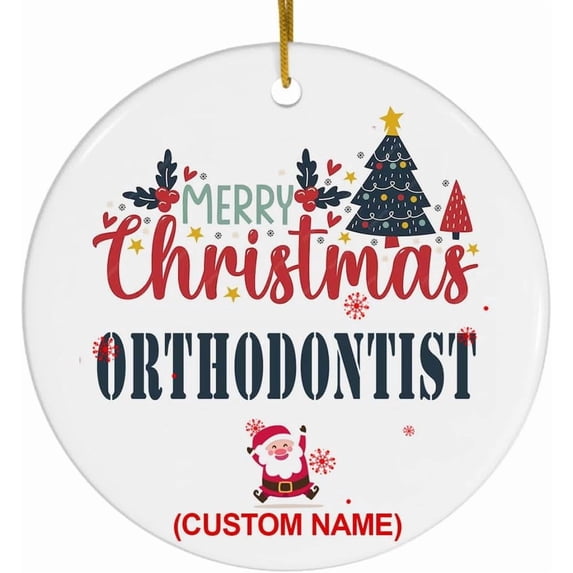 2025 Coworkers Christmas Tree Decorations for Office Ceramic Ornament Gift Ideal for Women Coworker,Friends,Teachers,Work Bestie, Orthodontist Ornament 9AJyUs (Orthodontist)
