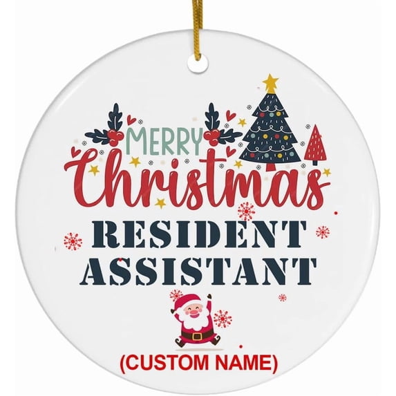 2025 Coworkers Christmas Tree Decorations for Office Ceramic Ornament Gift Ideal for Women Coworker,Friends,Teachers,Work Bestie, Resident Assistant Ornament QamSRp (Resident Assistant)