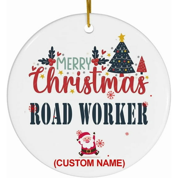 2025 Coworkers Christmas Tree Decorations for Office Ceramic Ornament Gift Ideal for Women Coworker,Friends,Teachers,Work Bestie, Road Worker Ornament lRGvAr (Road Worker)