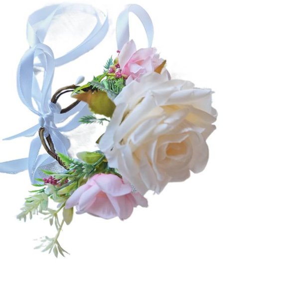 2025 Creative Style Artificial Flower Wreath Headband Bohemian Forest Style Bride Bridesmaid Wrist Flower Photo Headpiece