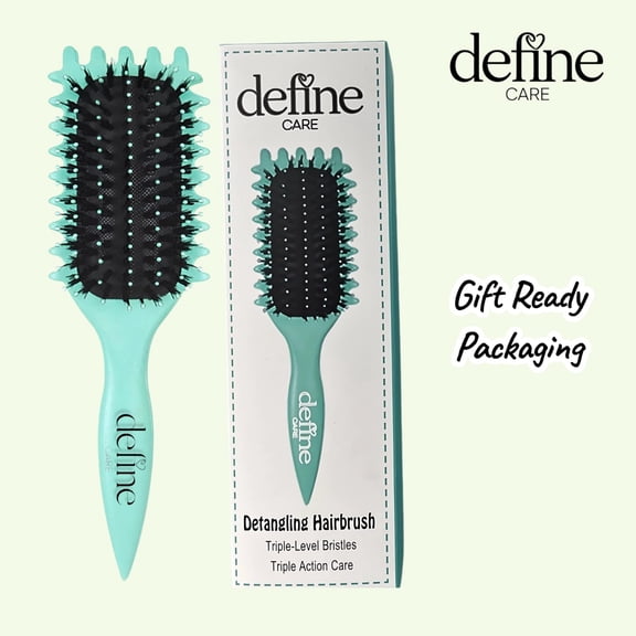 Hair Brush for Women  Styler,  Detangling Curl Defining Brush for Women, Define Hair Brush Mint Green