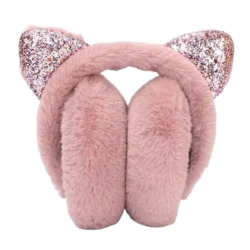 2025 Cute Cat Ear Plush Ear Muffs for Girls Winter Student Riding Warm Ear Protection Windproof Coldproof Ear Covers Ear Warmers Outdoor Warmth