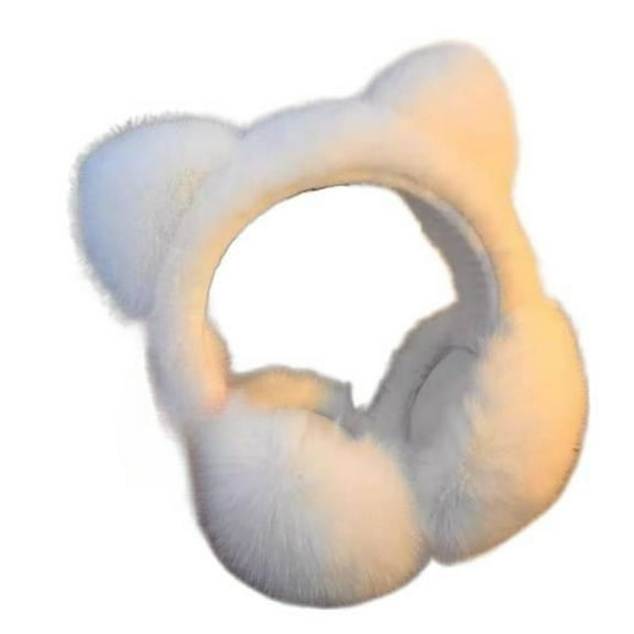 2025 Cute Cat Ear Plush Ear Muffs for Girls Winter Student Riding Warm Ear Protection Windproof Coldproof Ear Covers Ear Warmers Outdoor Warmth