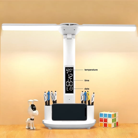 2025 Cute Desk Lamps for Home Office,Adjustable Eye Protection Modern LED Desk for College Dormitory,Bedside,Office,3 Mode,Night Light for Bedroom