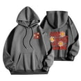 thumbnail image 1 of 2025 Cute Graphic Hoodies for Women Pullover Long Sleeve Sweatshirts Letter Floral Printed Hooded Fall Winter Tops,Dark Gray 1,2XL, 1 of 4