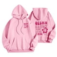 thumbnail image 1 of 2025 Cute Graphic Hoodies for Women Pullover Long Sleeve Sweatshirts Letter Floral Printed Hooded Fall Winter Tops,Pink,2XL, 1 of 4