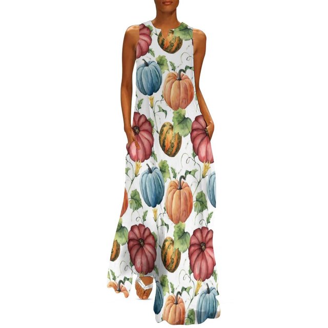 2025 Cute Pumpkins Dress Halloween Elegant Maxi Dress Streetwear Boho