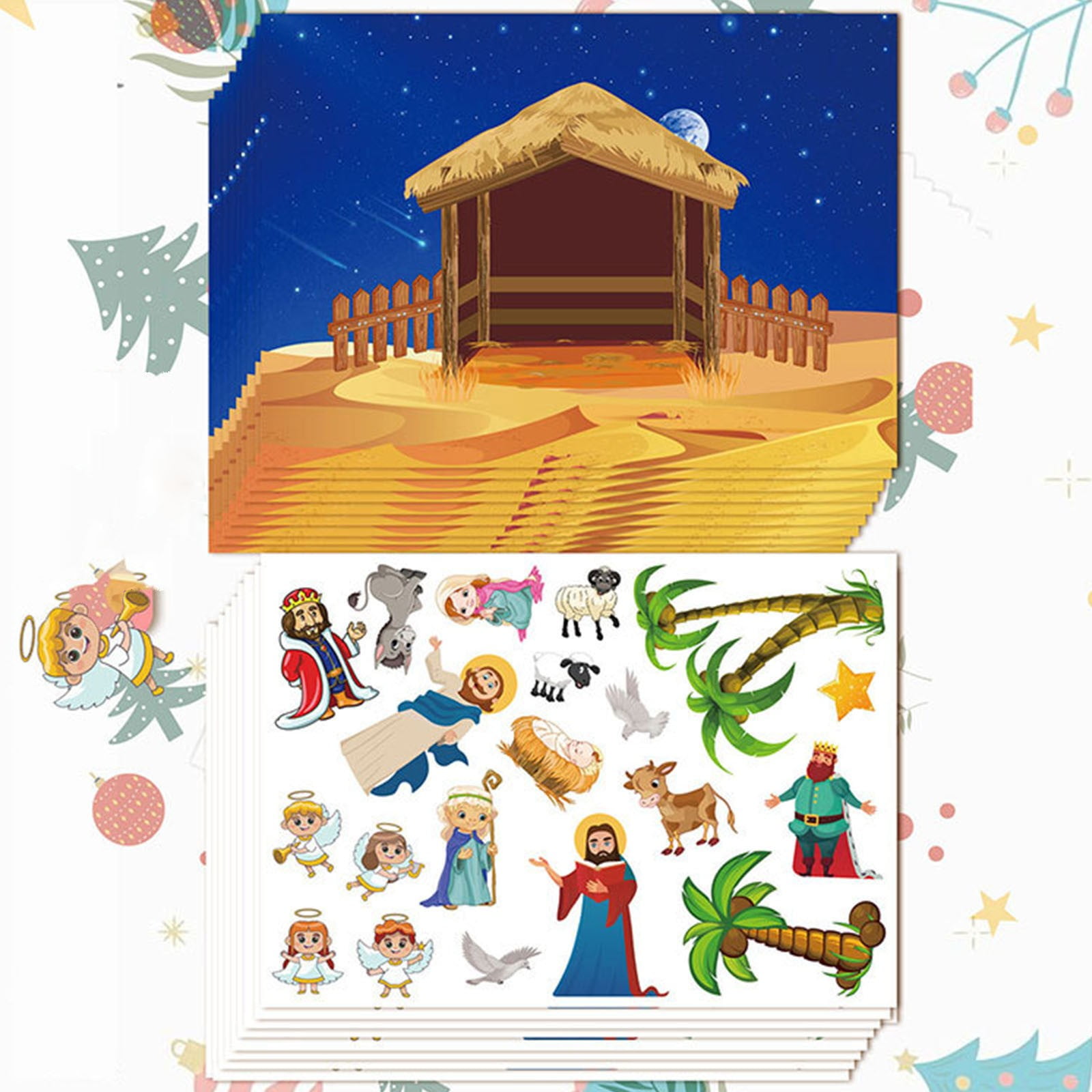 2025 Cyber^0^Monday Deals & Black^0^Friday, Nativity Stickers 20 Sheets