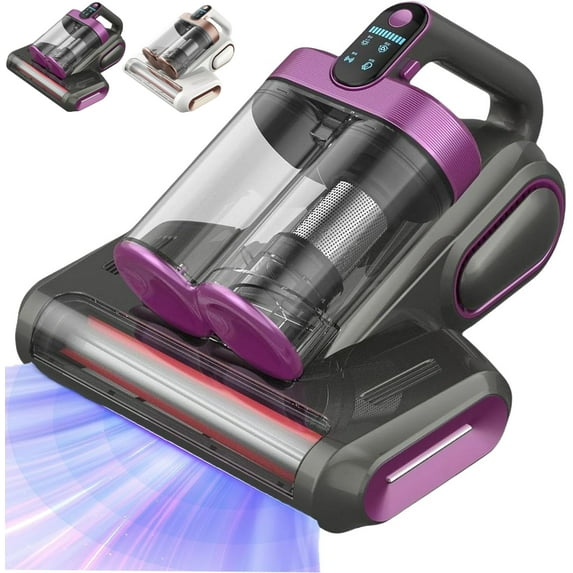 2025 Cybex Ultra Clean Vacuum for Mattress, 17kpa Cybex Ultra Clean Vacuum Hand Held with Uv-C Light, Dual Hepa Filter, Transparent Dust Cup, for Bed, Sofa, Pet Hair & Carpet Cleaning (Purple)