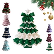 2025 DIY Crochet Christmas Tree Kit   Handmade Holiday Decoration Set, Crochet Christmas Tree Kits for Beginners, Holiday Craft Kit with Yarn, Hook, Beads & Instructions