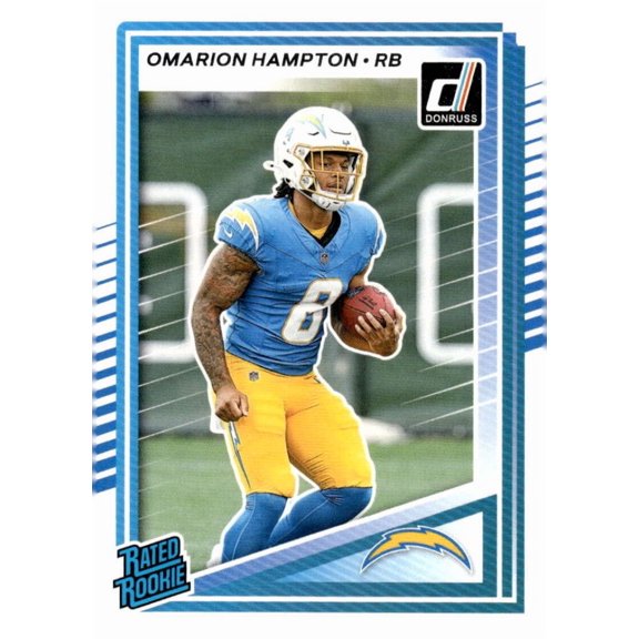 2025 DONRUSS #303 OMARION HAMPTON RATED ROOKIE LOS ANGELES CHARGERS