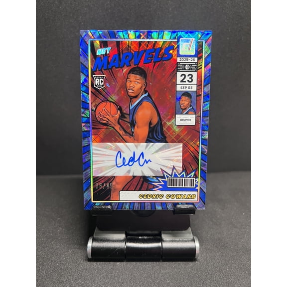 2025 DONRUSS BASKETBALL CEDRIC COWARD NEET MARVELS AUTO BLUE /49 RC