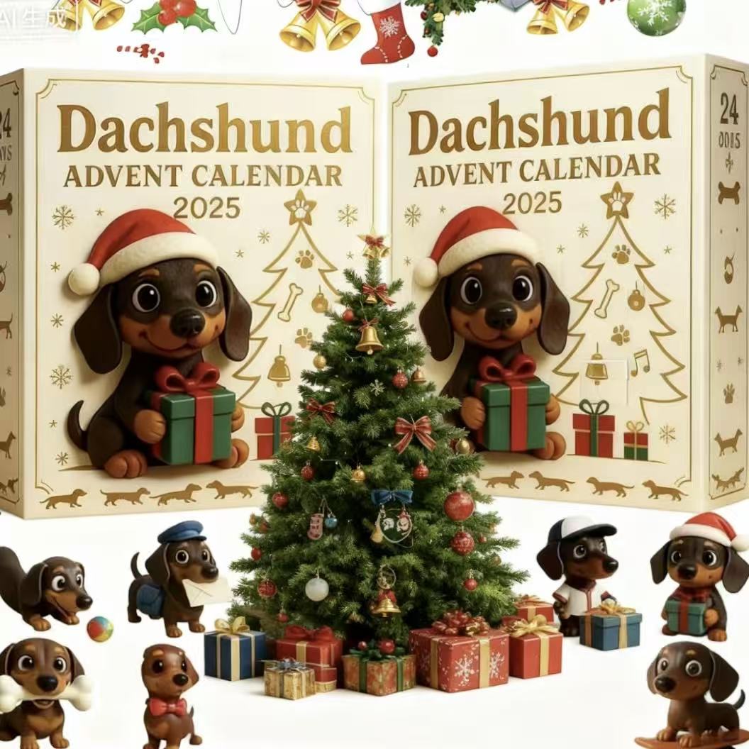 2025 Dachshund Advent Calendar, 24 Days Christmas Countdown Calendar ...