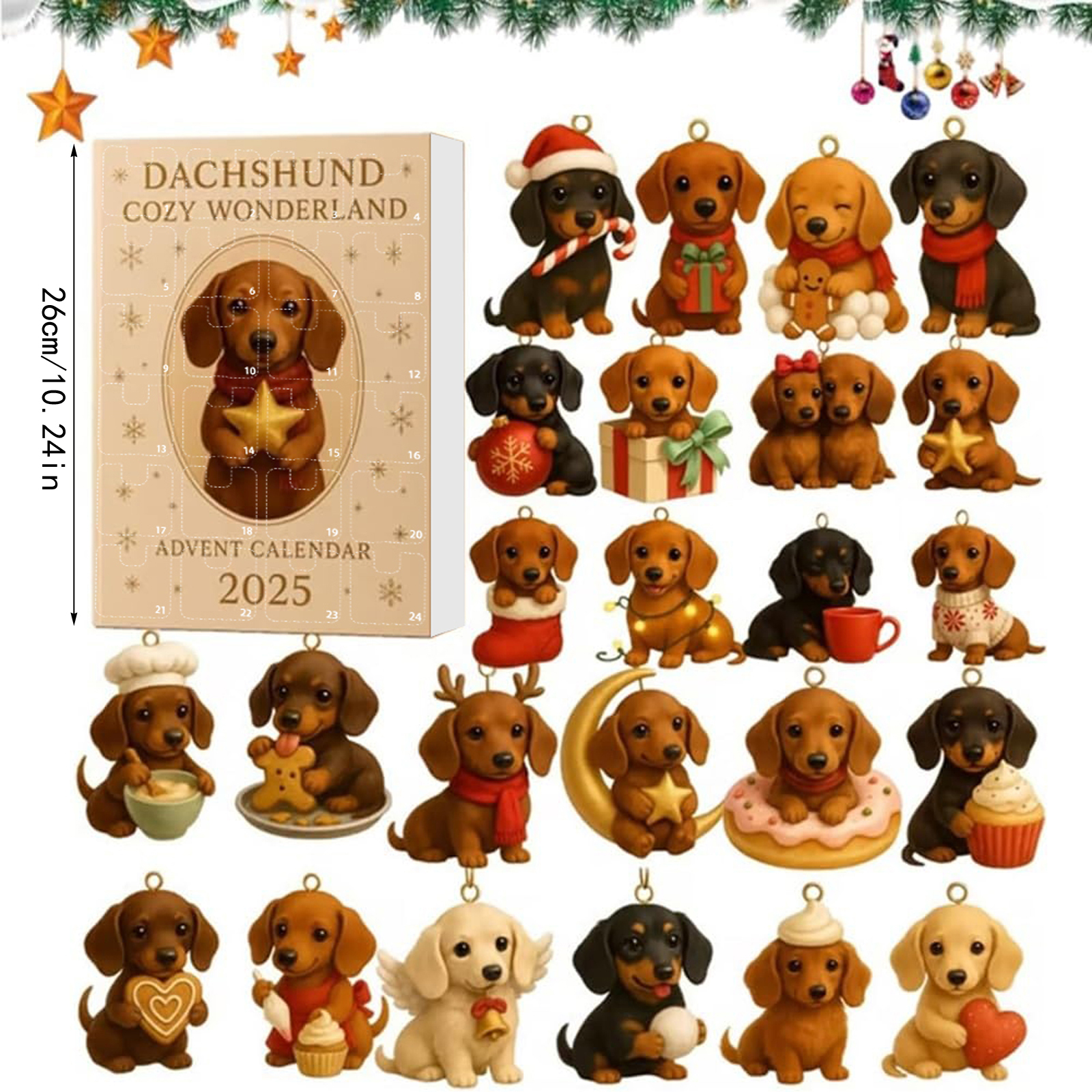 2025 Dachshund Cozy Wonderland Advent Calendar, 24 Days Advent Calendar ...