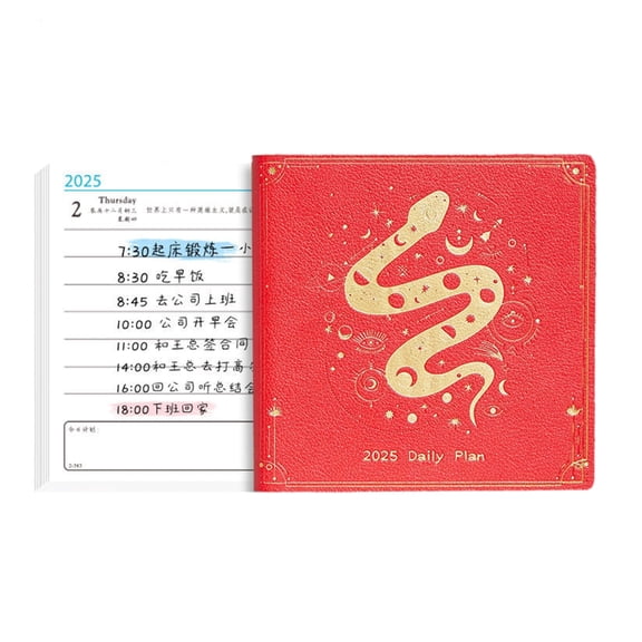 2025 Daily Planner 1 Day Per Page Pocket 2025 Planner 4x4Inch Hardcover Planner Notebook Dated Page for Women Student