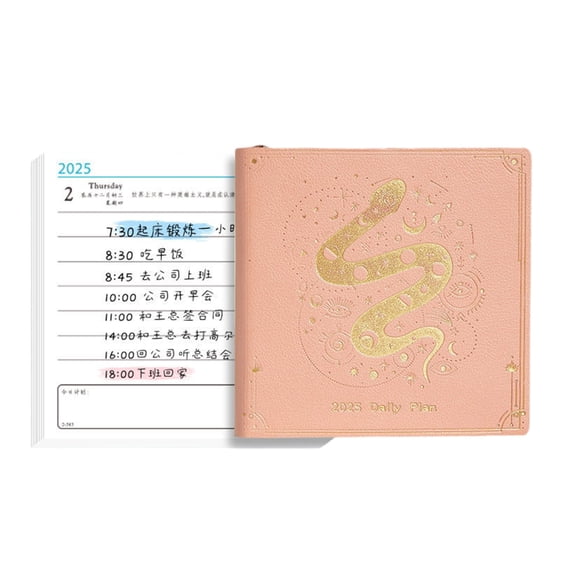 2025 Daily Planner 1 Day Per Page Pocket 2025 Planner 4x4Inch Hardcover Planner Notebook Dated Page for Women Student
